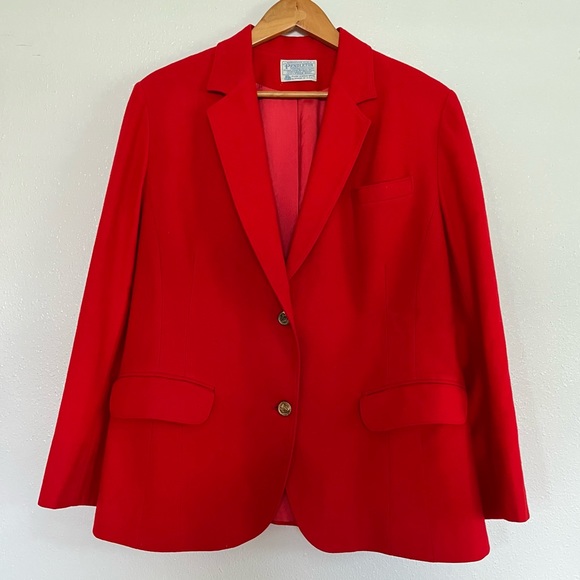 Pendleton Jackets & Blazers - Vintage Pendleton Red 100% Wool Blazer Jacket Coat Gold Buttons Made in USA